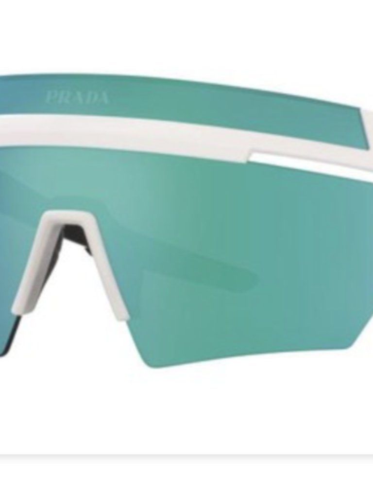 Prada | New | 01ys | 01ys Aai08r | Matte White | Blue | Green Mirror
